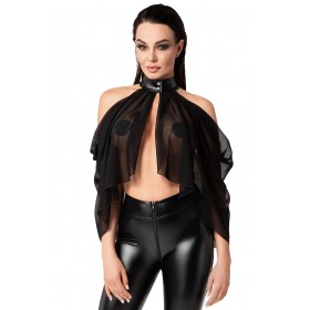 Bolero chic et sensuel F349 OPIUM  - Noir Handmade
