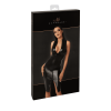 Robe mi-longue F337  EROTICA zippée wetlook  -Noir Handmade