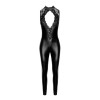 Combinaison dos nu Pandora F342 wetlook et dentelle - Noir Handmade