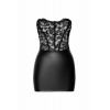 Mini robe et corset à lacets noir SOLACE  F300  - Noir Handmade