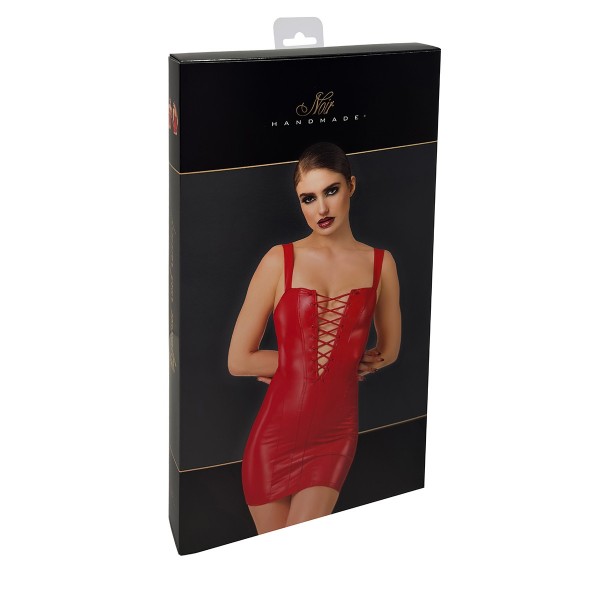 Mini robe lacée rouge BOMBSHELL F364  -Noir Handmade