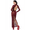 Robe longue F383 kink Royal brodé bordeaux - Noir Handmade