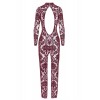 Robe longue F383 kink Royal brodé bordeaux - Noir Handmade