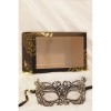 Masque vénitien ALBA rigide noir avec strass