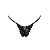 String noir avec bijou perle & strass dorés