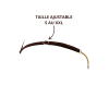 String en dentelle marron  ouvert avec chaînes dorées