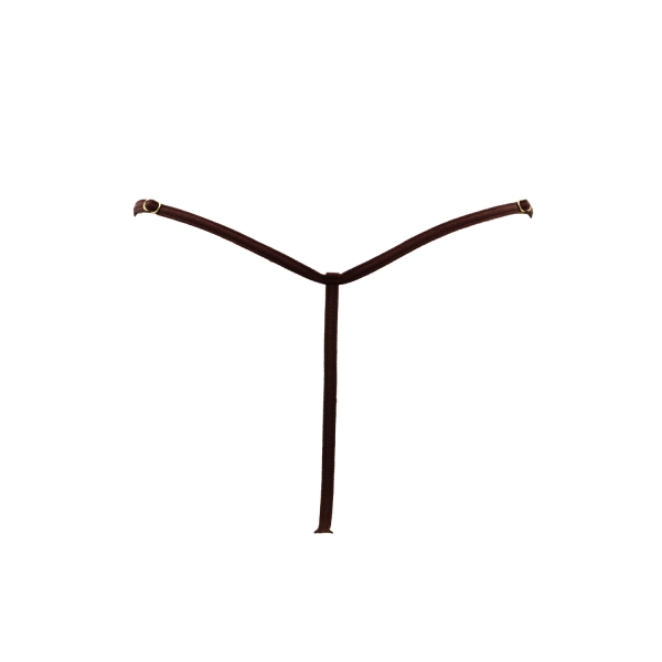 String en dentelle marron  ouvert avec chaînes dorées