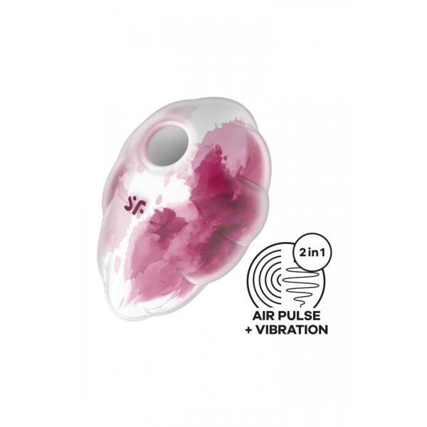 Stimulateur clitoridien par onde de pression sans contact et par vibration USB rose et blanc - Satisfyer
