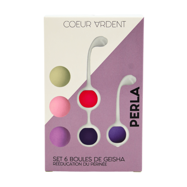 PERLA – Set de 6 Boules de Geisha Progressives - Coeur Ardent