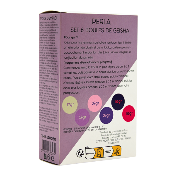 PERLA – Set de 6 Boules de Geisha Progressives - Coeur Ardent