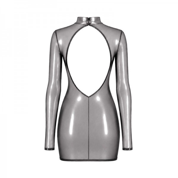 F431 Moondust Robe courte argent dos nu