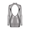F431 Moondust Robe courte argent dos nu
