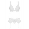 Ensemble 3 pieces porte-jarretelles 810S- blanc