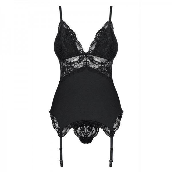Guêpière sexy noire en dentelle – Lingerie glamour Obsessive