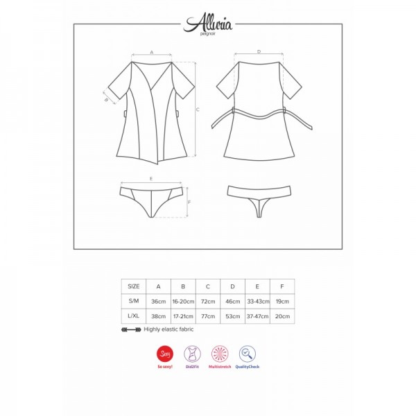 Peignoir chic et sensuel ALLURIA noir