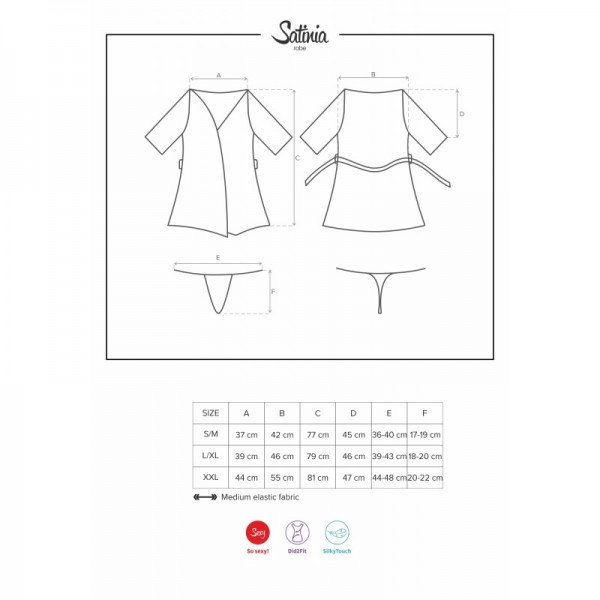 Peignoir SATINIA déshabille en satin noir