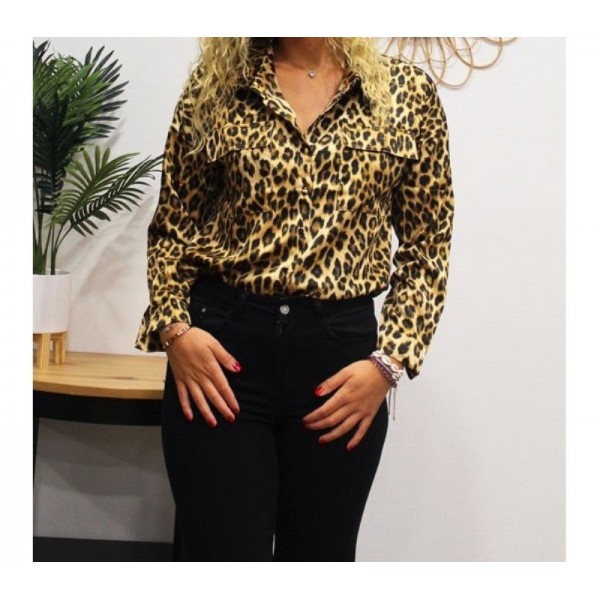 Chemise léopard avec 2 poches