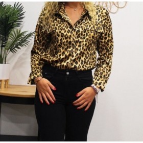 Chemise léopard avec 2 poches