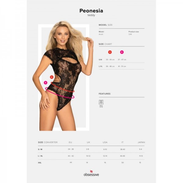 PEONESIA Body dentelle noir