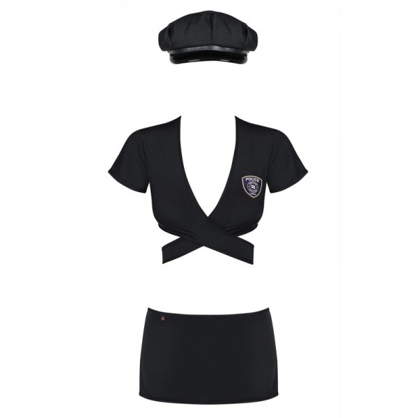 Police Costume 4 pcs - Noir