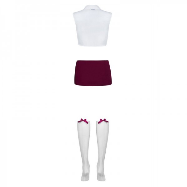 Etudiante (Student) Costume - Blanc et bordeaux