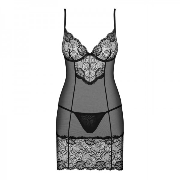 Nuisette & string noir ALLURIA