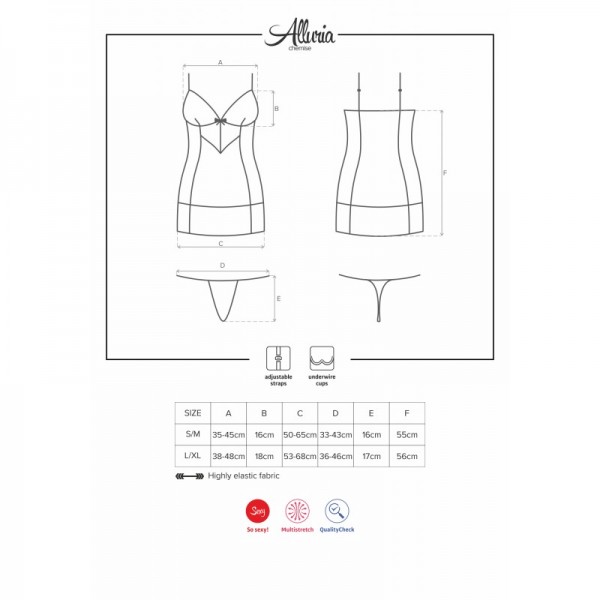 Nuisette & string noir ALLURIA