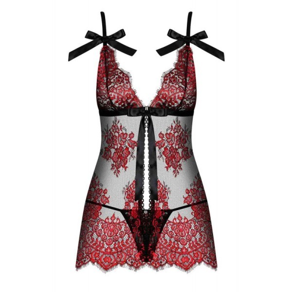 Babydoll Redessia rouge & noir