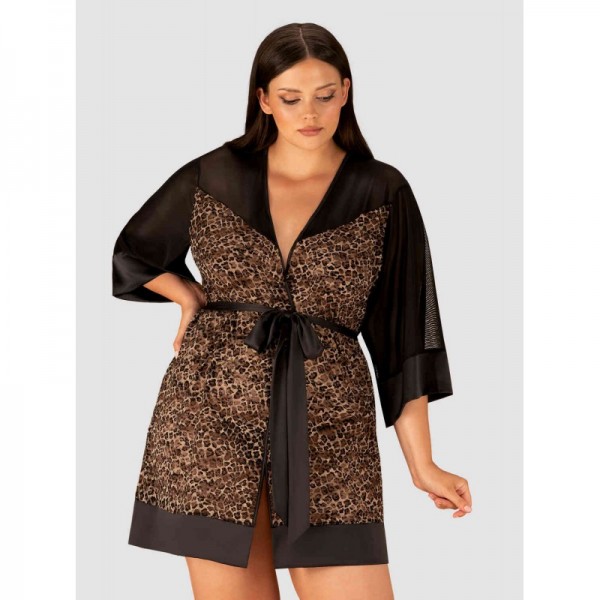 ALLUNES Déshabillé peignoir noir