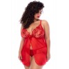 Babydoll ROMANTICA rouge et string assorti - MAL7559RD