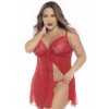 Babydoll Romantica rouge et string assorti GT