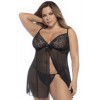 Babydoll Romantica noir et string assorti GT