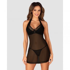 MEDILLA nuisette noire et string  MEDILLA  -  Madonna Lingerie