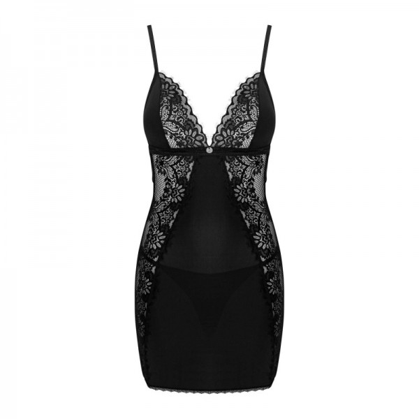 MADERRIS nuisette en dentelle noire & String