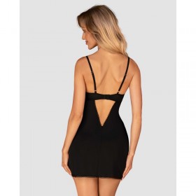 Nuisette noire Rosenty – Élégance florale et séduction affirmé