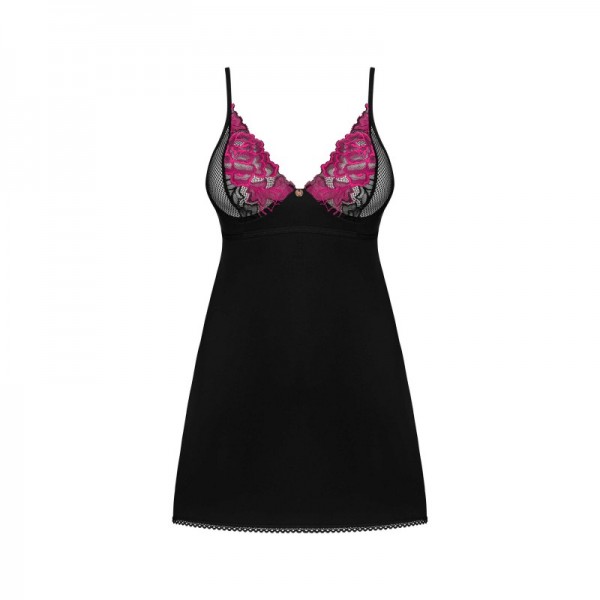 Nuisette noire Rosenty – Élégance florale et séduction affirmé