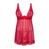 LACELOVE babydoll & String - Rouge