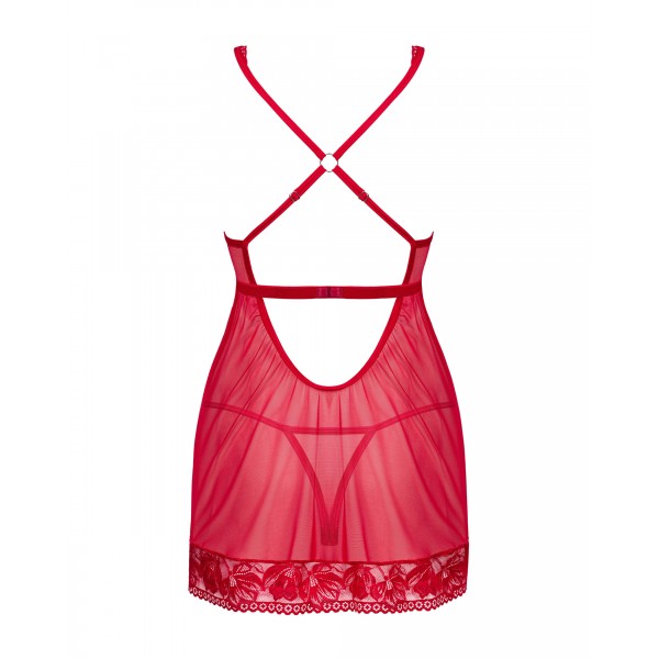 LACELOVE babydoll & String - Rouge