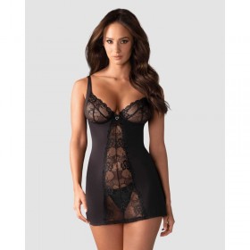 Nuisette noire HEARTINA – Ensemble string | Madonna Lingerie