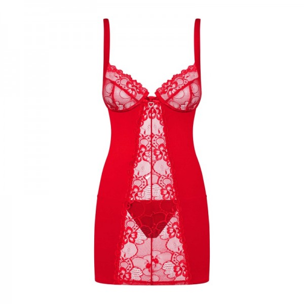 Nuisette rouge HEARTINA – Ensemble string | Madonna Lingerie
