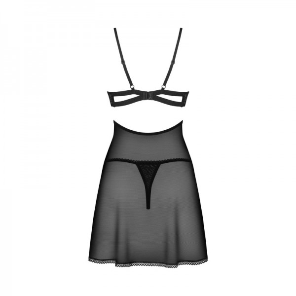 Babydoll NUTRIS et String  Noir