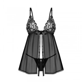 BLOMENTIS  babydoll et String - Noire