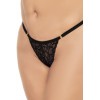 LOVE  Nuisette et string assortis noir fleuri grande taille