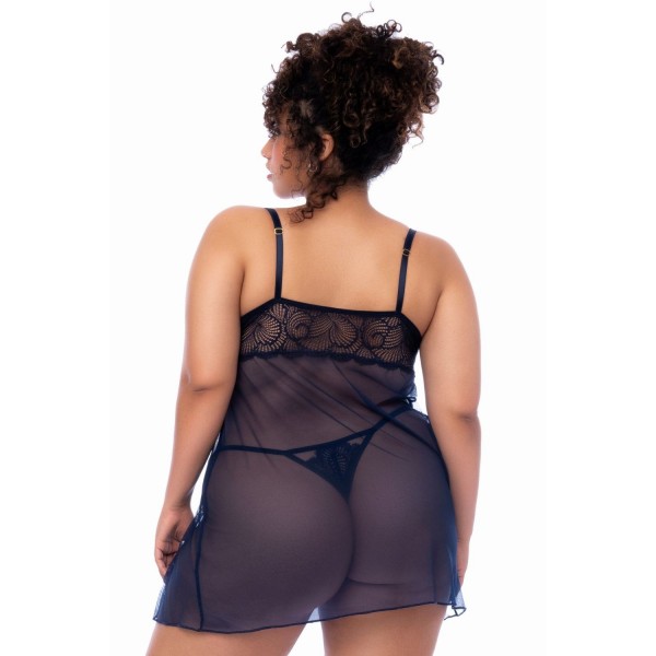 IRIS Nuisette bleu nuit et string -