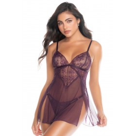 Nuisette couleur mûre et string assorti