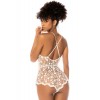 CELINA body blanc transparent  avec dentelle brodée florale