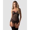 NOVENES  corset et string - Noir