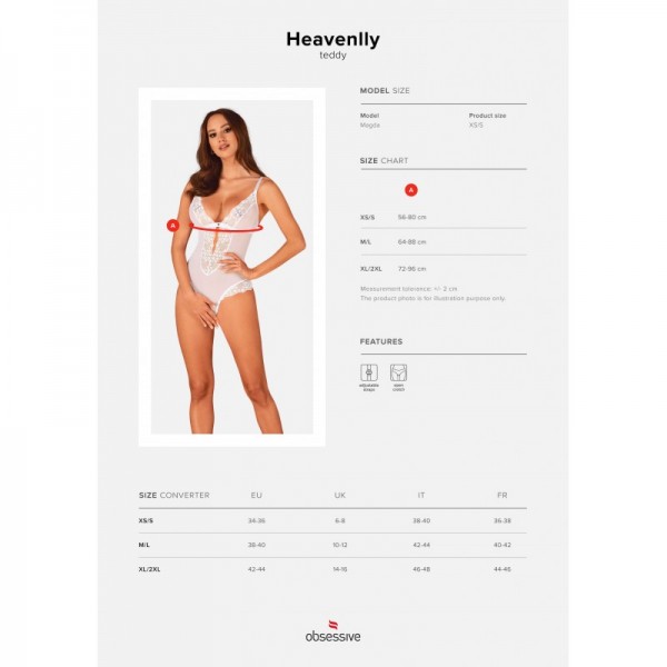 Body ouvert HEAVENELLY blanc  - Madonna Lingerie-