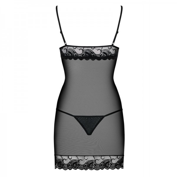 Nuisette & string noir WONDERIA