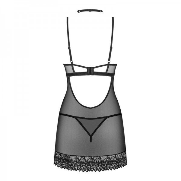 Nuisette et String noir Donarella  - Madonna Lingerie
